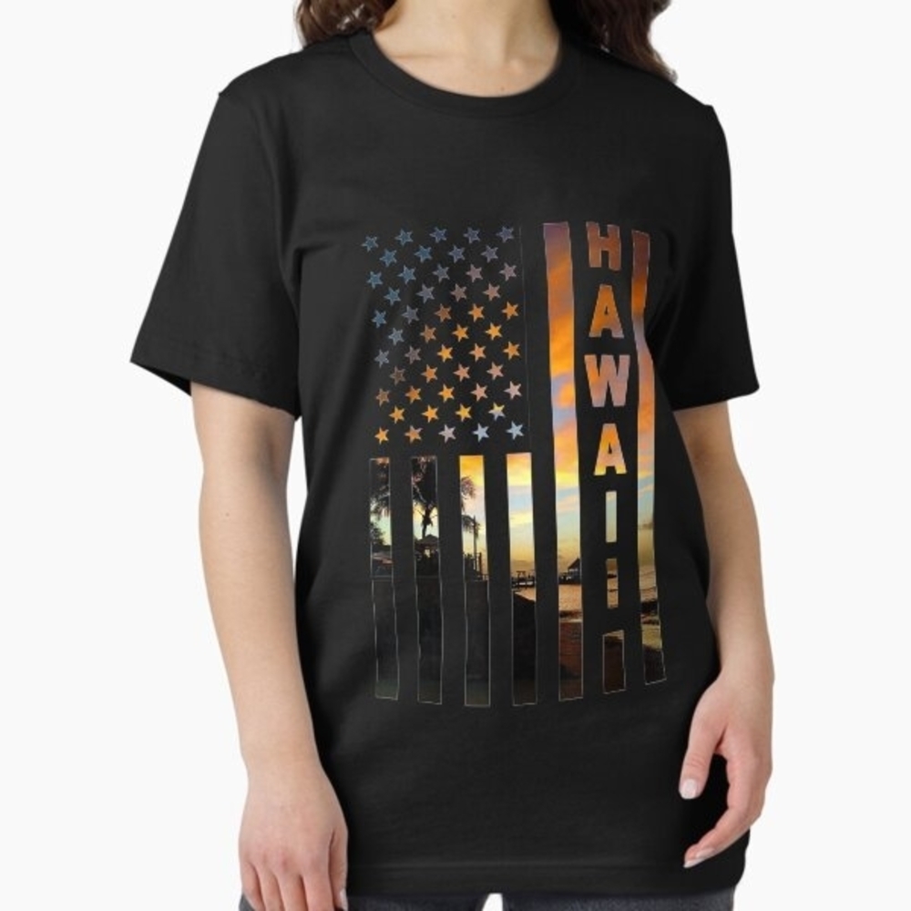 Port and Company Black Hawaii Graphic Tee 0085